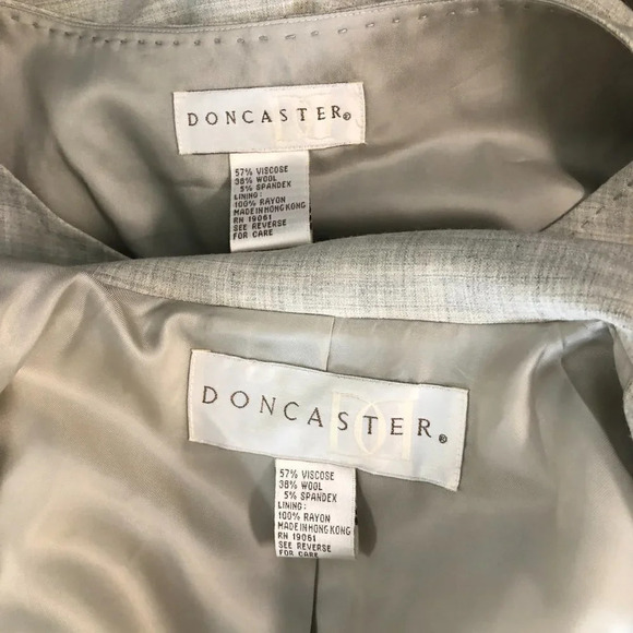 Doncaster Light Gray 4 Piece Suit Jacket Skirt Pants and Shell - Picture 9 of 11